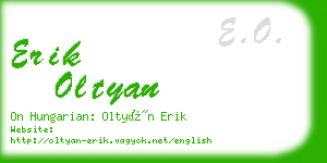 erik oltyan business card